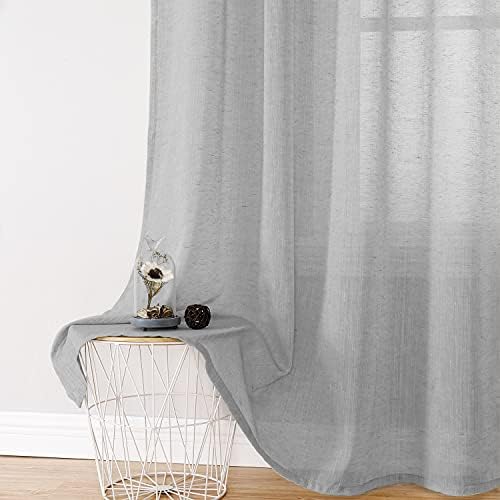 Miss SELETEX Natural Linen Sheer Curtains for Living Room Elegant