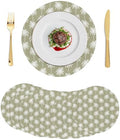 Rustic Tropical Trees Round Braided Placemats Set of Set of 8 Heat