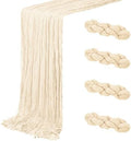4 Pack Ivory Cheesecloth Table Runner 20 x 120 inch Gauze Table