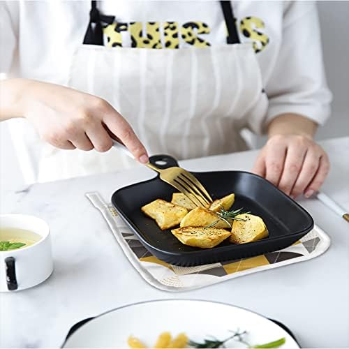 Quilted Cotton Terry Cloth Oven Mitt, Pot Holder Yellow Grey Black