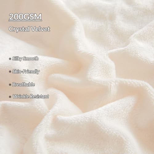 XeGe Luxury Bubble Fluffy Faux Rabbit Fur Bed Blanket King Size, Beige