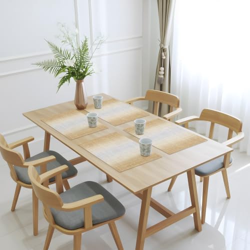 Sand Beige Placemats Set of 2 Summer Tan Zen Ombre Linen Texture