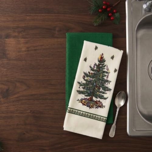 Spode - Christmas 3 Pack Kitchen Towels, Soft Cotton Dish Towels for