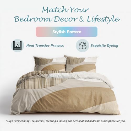 Abstract Geometric Bedding King Size Duvet Cover Set 3 Piece, Boho