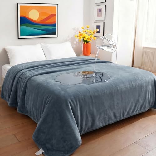 Sunheir Waterproof Blanket for King Size Bed, 108"x86" Reversible Soft