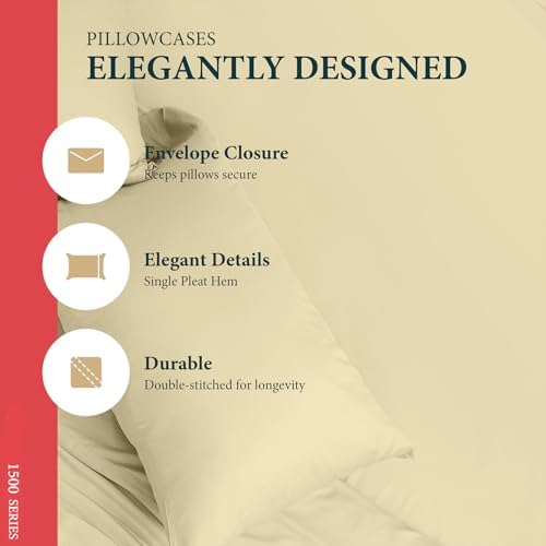100% Egyptian Cotton King Size Sheets Set - Luxury High Thread Count