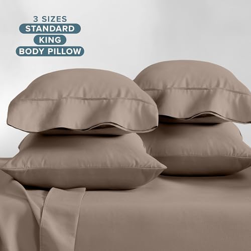 Bare Home Pillowcases Open End (King 4 Pack, Taupe)
