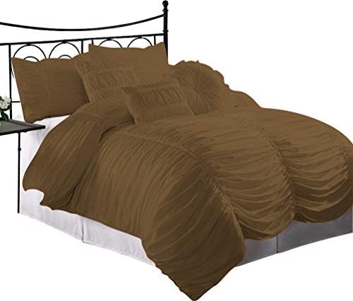 Epic Cotton Ruched Pattern Duvet Cover with Zipper & Corner Ties 100%