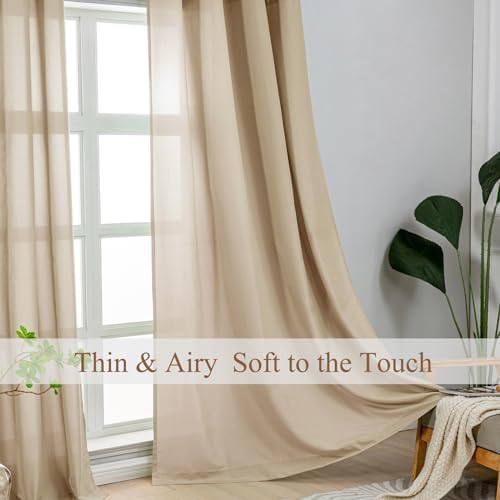 L.Z.E Non-See-Through Privacy Curtains 84 Inches Long 2 Panels Set