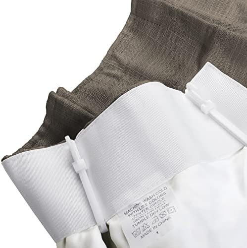 TWOPAGES Medium Gray Pinch Pleated Curtain 108 Inch Length Linen Blend
