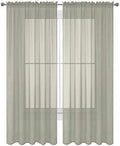 2 PC Solid Rod Pocket Sheer Window Curtain Treatment Drape Voile