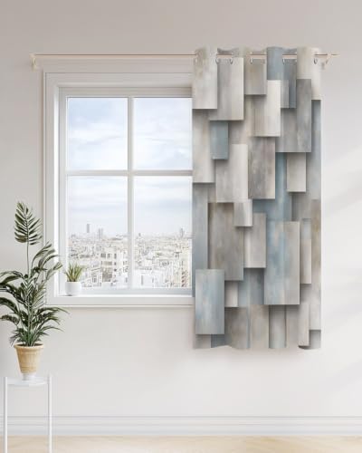 Abstract Block Curtains 63 inches Long for Living Room Bedroom