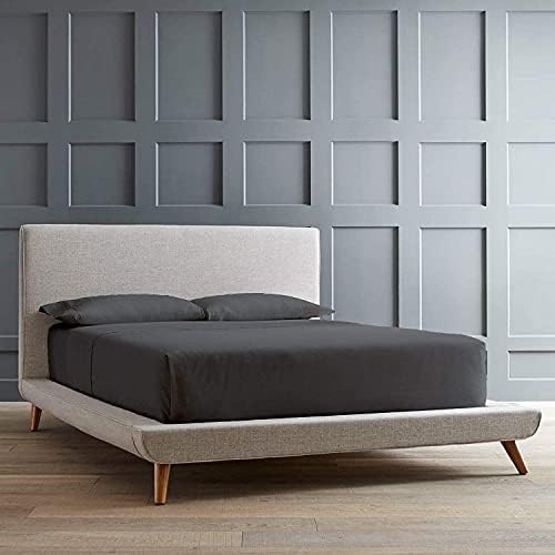 King | Dark Grey 3 Piece Solid Bed Sheet Set 100% Egyptian Cotton 600