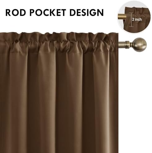 DWCN Wide Blackout Curtains for Bedroom Living Room 70 x 72 Inch Long