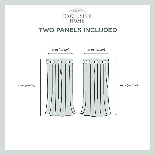 EXCLUSIVE HOME Kochi Light Filtering Linen Blend Grommet Top Curtain
