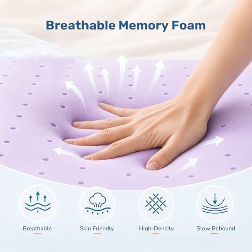 Sweetcrispy 3 Inch Queen Cooling Gel Memory Foam Mattress Topper