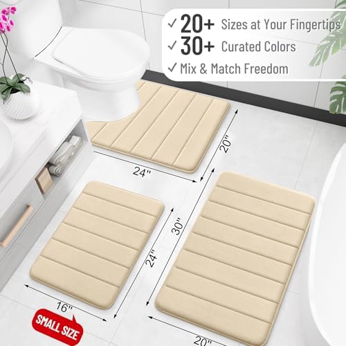 OLANLY Memory Foam Bathroom Rugs and Toilet Rugs, Bath Rug Size 40x32