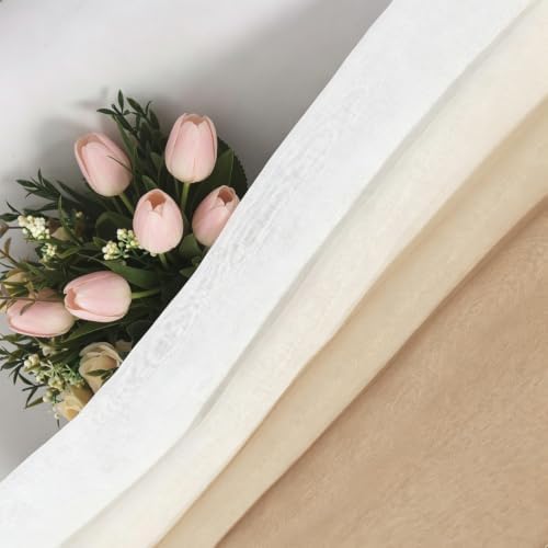 Semi Sheer Curtains 84 inches Long for Living Room Ombre Taupe