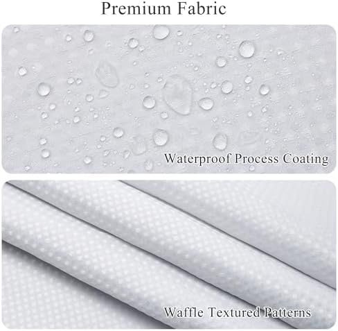 Gray 72 x 72 Inches Shower Curtain, Hotel Luxury Waffle Fabric