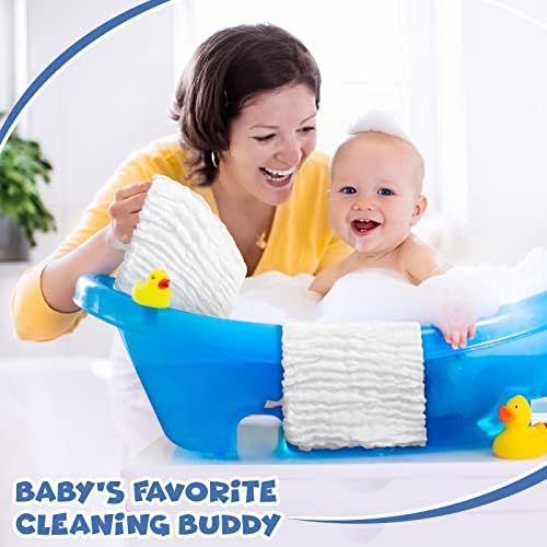 Handepo 60 Pack Muslin Burp Cloths Cotton Baby Muslin Washcloths 6
