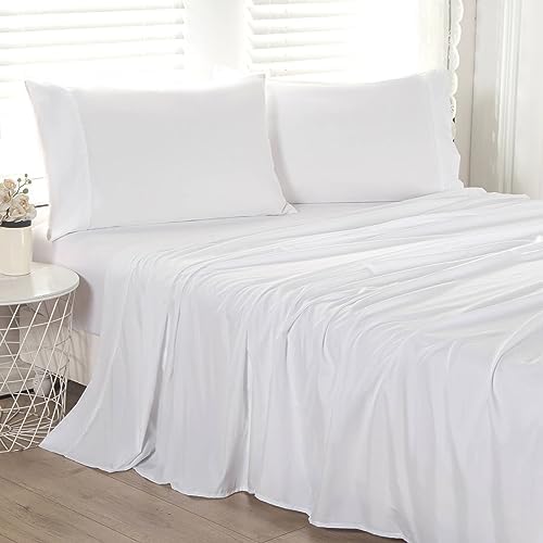 Kingnex Oversized King Flat Sheet 132x110 Top Sheet Only White
