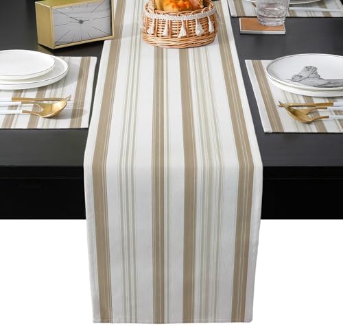 Bohemia Table Runner and Placemats for Dining Table,Burlap Coffee