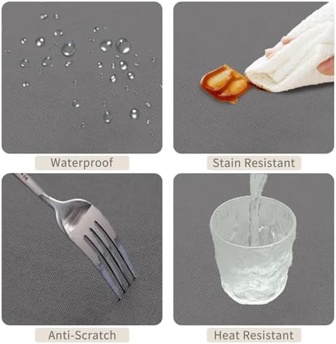 70x70inches Grey Square Tablecloth Dark Gray Polyester Fabric Table