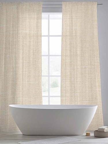 Vintage Cream Sheer Curtains 108 Inches Length 2 Panels Set Bedroom