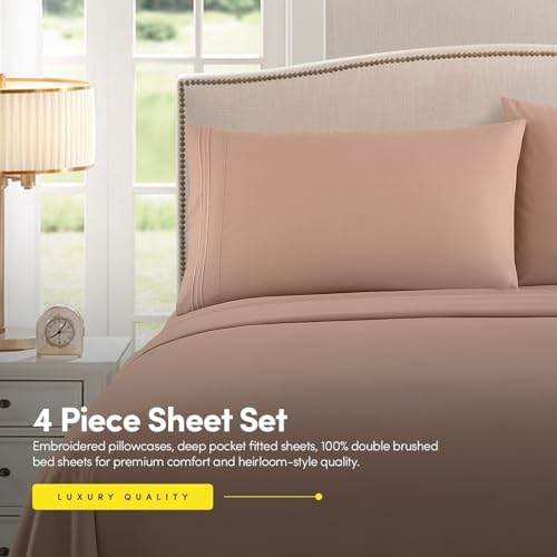 1500 Supreme Collection Queen Sheet Sets Taupe - Luxury Hotel Bed