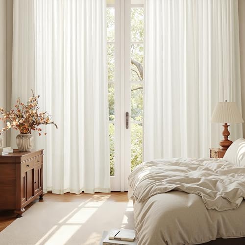 Nanspring Extra Long Linen Curtains 120 Inch Length for Living Room 2