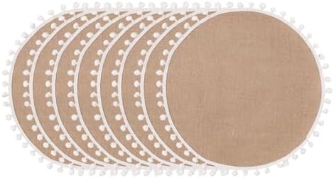 Lifup 15 Inch Round Placemats Set of 8 Woven Placemats Washable