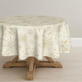 Horaldaily Christmas Tablecloth 90 x 90 Inch Round Simple Snow Stick