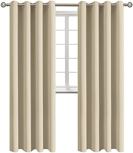 BGment Beige Room Darkening Long Curtains for Living Room - 2 Panels