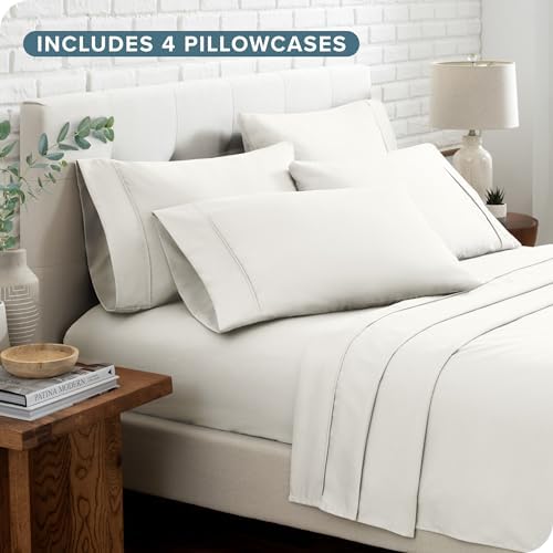 Bare Home Hotel Luxury King Sheet Set, Extra Soft - 6 Piece Set - Deep