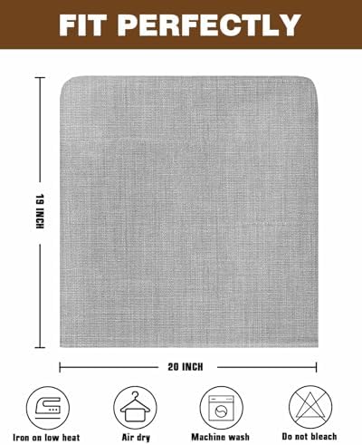 Gray Chair Back Covers Set of 6, Solid Grey Color Burlap Removable