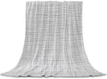 Flannel Fleece Blanket 60" x 80", Grey Rustic Microfiber Cozy Soft