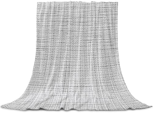 Flannel Fleece Blanket 60" x 80", Grey Rustic Microfiber Cozy Soft