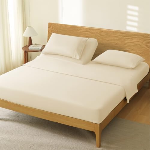 Manyshofu Beige Split Head King Sheet Sets, 4 Piece Adjustable King