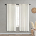 KOUFALL Linen Sheer Curtains 63 Inch Length for Living Room,2 Panel