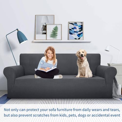 MAXIJIN Super Stretch Couch Cover for 3 Cushion Couch, 1-Piece