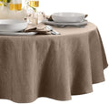 Continental Solid Texture Water Resistant Tablecloth, Taupe - 70" W x