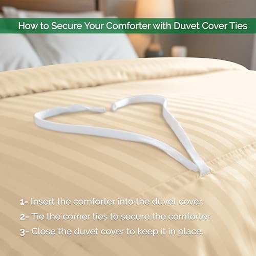 Elegant Comfort Luxury 2-Piece Striped Duvet Cover Set! - 1500 Premier