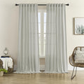 DONREN Linen Blend Back Tab Curtains Semi Sheer 50 x 96 Inch Light