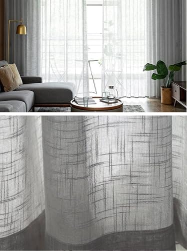 Beydodo Panel Curtains 63 Inch Length, Semi Sheer Privacy Curtains for
