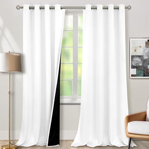 BGment White Blackout Curtains for Living Room 108 Inches Long 2