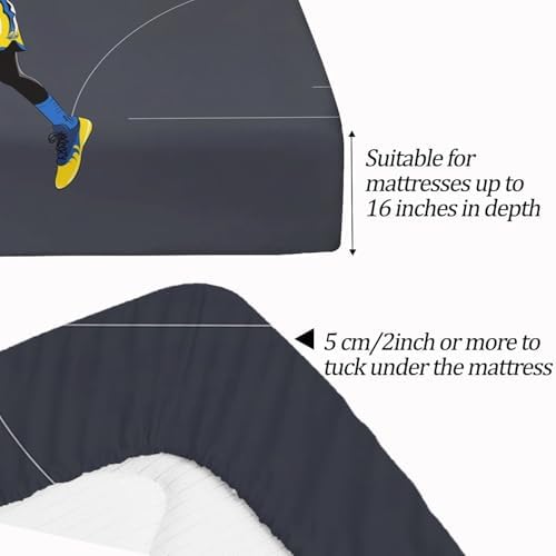 Ultra Soft Twin XL Fitted Sheet - Gray Player Dunks 4 Piece Bedding