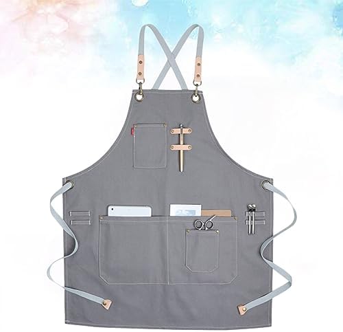 Canvas Cooking Apron with Pockets, Adjustable Fit for Home Kitchen