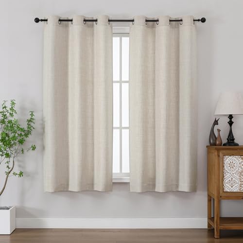 Chyhomenyc Curtains 63 Inch Length 2 Panels for Bedroom, Light