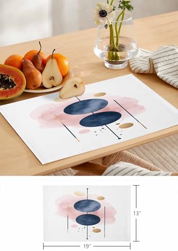Bohemian Table Runner and Placemats Set of 4 Nordic Color Block Cotton