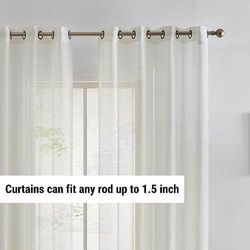 HLC.ME Semi Sheer Grommet Window Curtains, 2 Panels, 54x108 Inch